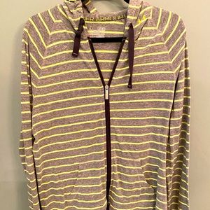 Under Armour Womens XL Grey Lime Stripe Zip Up
